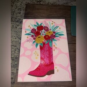 Colorful Floral Cowboy Boot Art